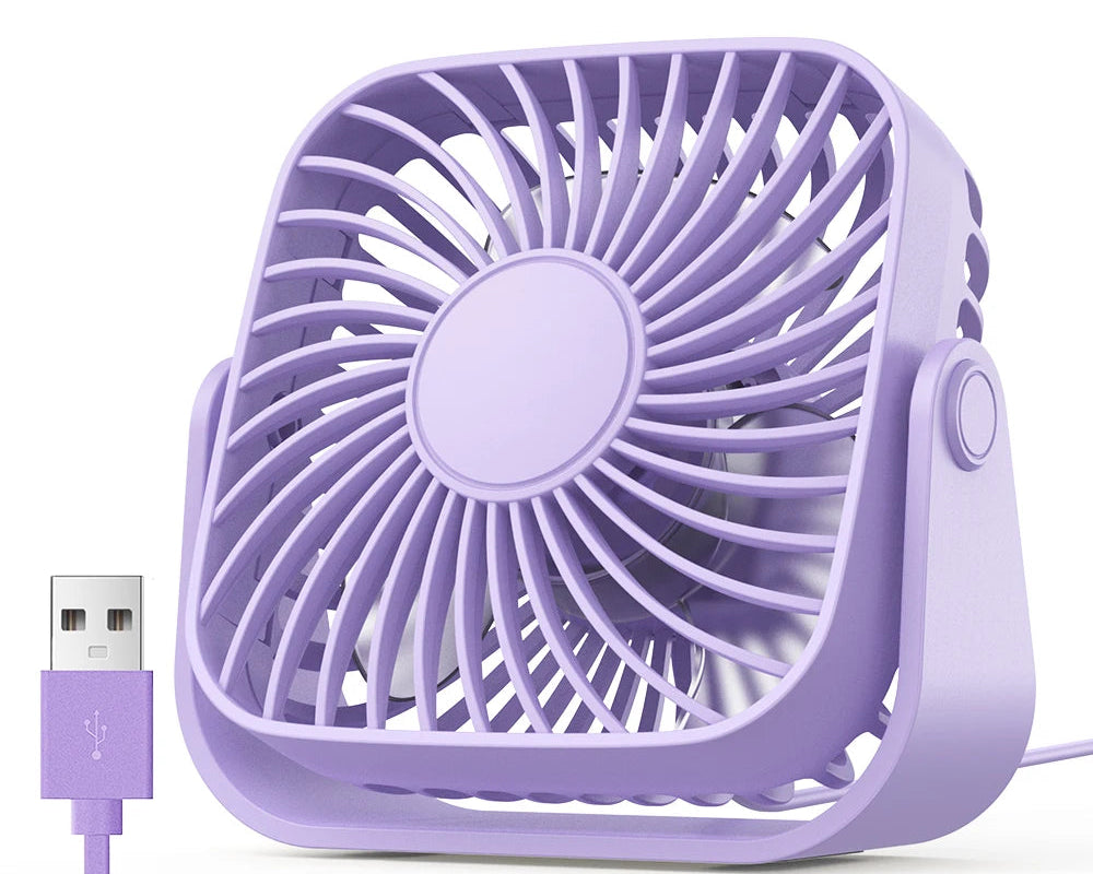 4Inch USB Mini Portable Fan for Camping,3 Speeds Quiet Desk Table Personal Fan,360°Adjustment Standing Fans for Room Home