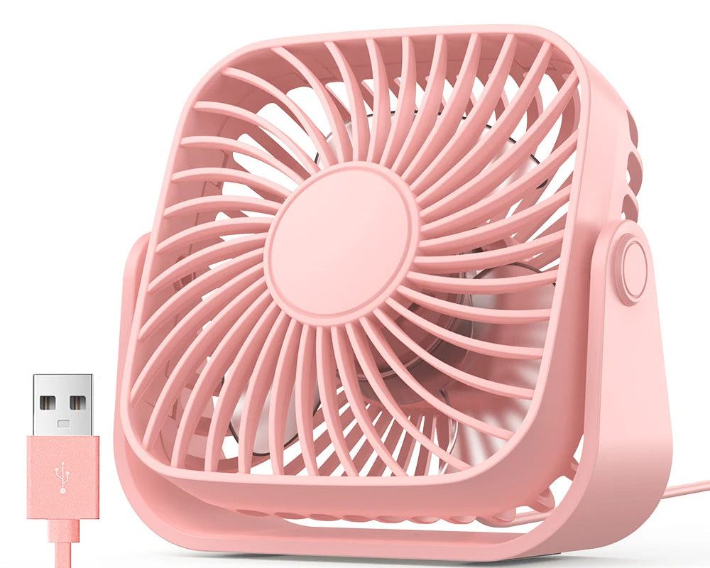 4Inch USB Mini Portable Fan for Camping,3 Speeds Quiet Desk Table Personal Fan,360°Adjustment Standing Fans for Room Home