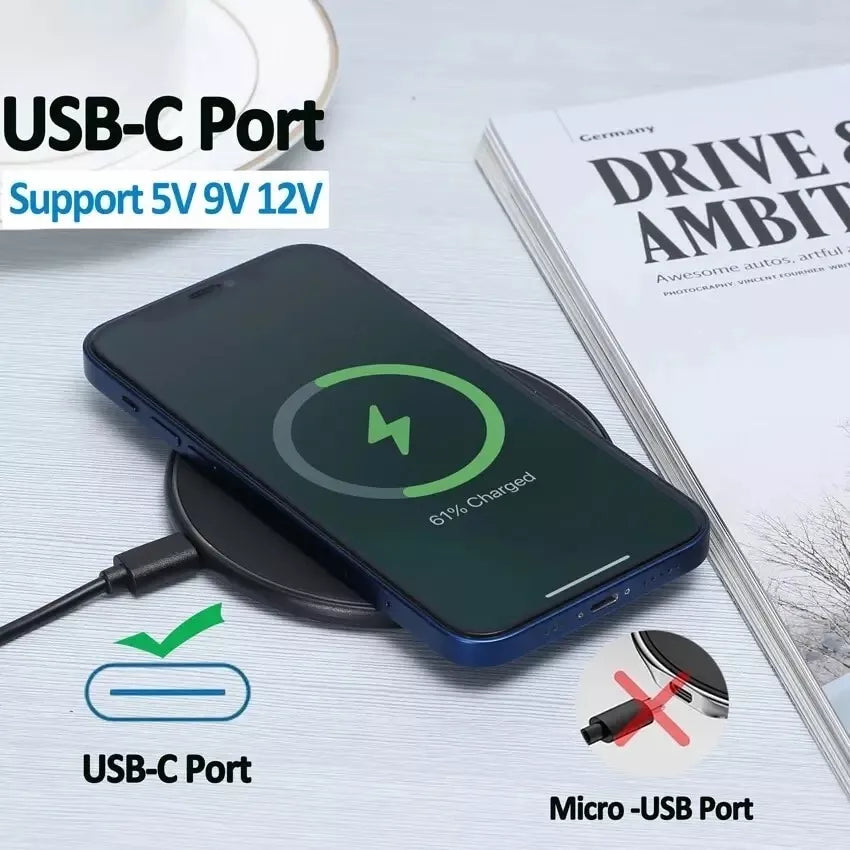 30W Wireless Fast Charger Kabelloses Ladegerät Schnelles Samsung Apple ANDROID