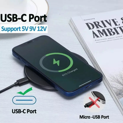 30W Wireless Fast Charger Kabelloses Ladegerät Schnelles Samsung Apple ANDROID