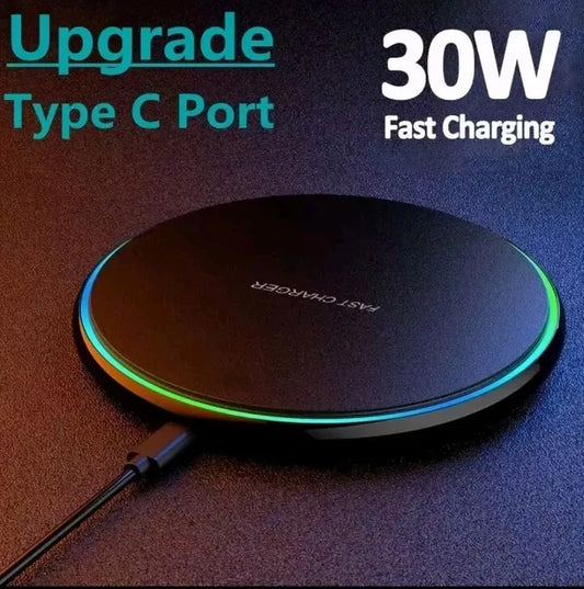 30W Wireless Fast Charger Kabelloses Ladegerät Schnelles Samsung Apple ANDROID
