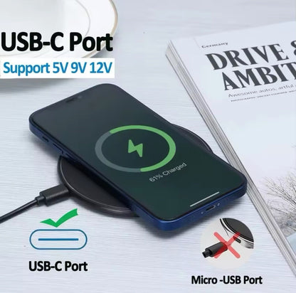 30W Wireless Fast Charger Kabelloses Ladegerät Schnelles Samsung Apple ANDROID