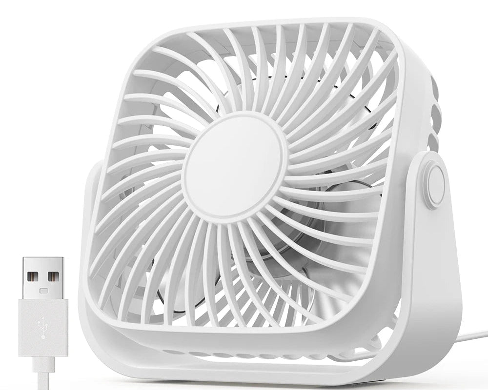 4Inch USB Mini Portable Fan for Camping,3 Speeds Quiet Desk Table Personal Fan,360°Adjustment Standing Fans for Room Home