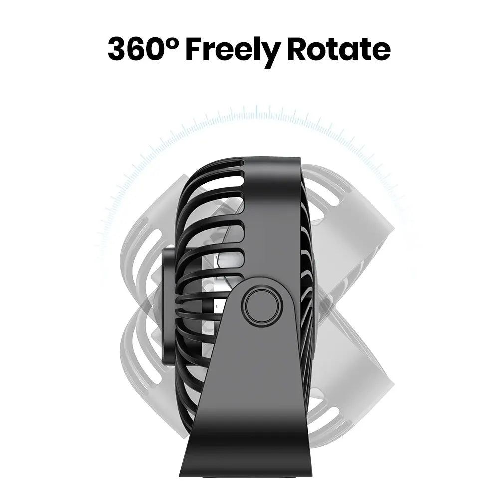 4Inch USB Mini Portable Fan for Camping,3 Speeds Quiet Desk Table Personal Fan,360°Adjustment Standing Fans for Room Home